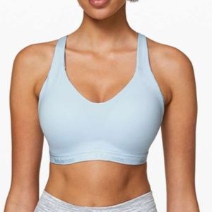 LULULEMON- Up For It Sports Bra Powder Blue("Breezy')- Size 34C